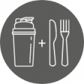 Icon Shaker und Mahlzeit